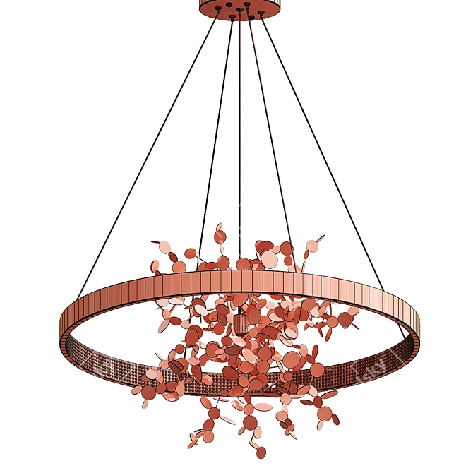 Iridescent Coin Chandelier 3D model image 4