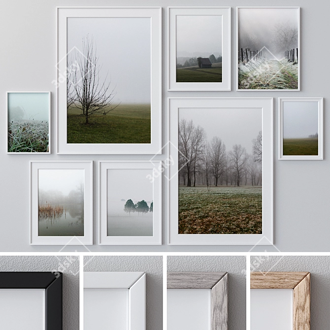 Versatile Photo Frames Set 3D model image 1