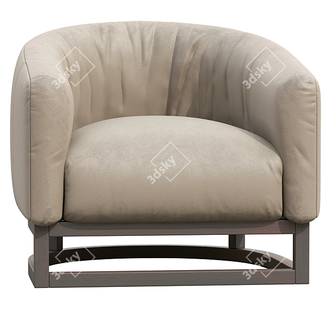 Elegant Heston Leather Tub Chair 3D model image 3