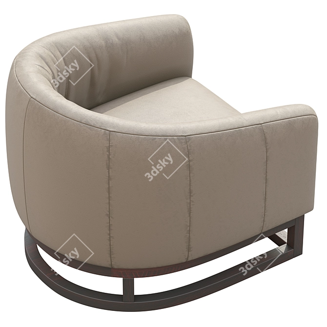 Elegant Heston Leather Tub Chair 3D model image 4