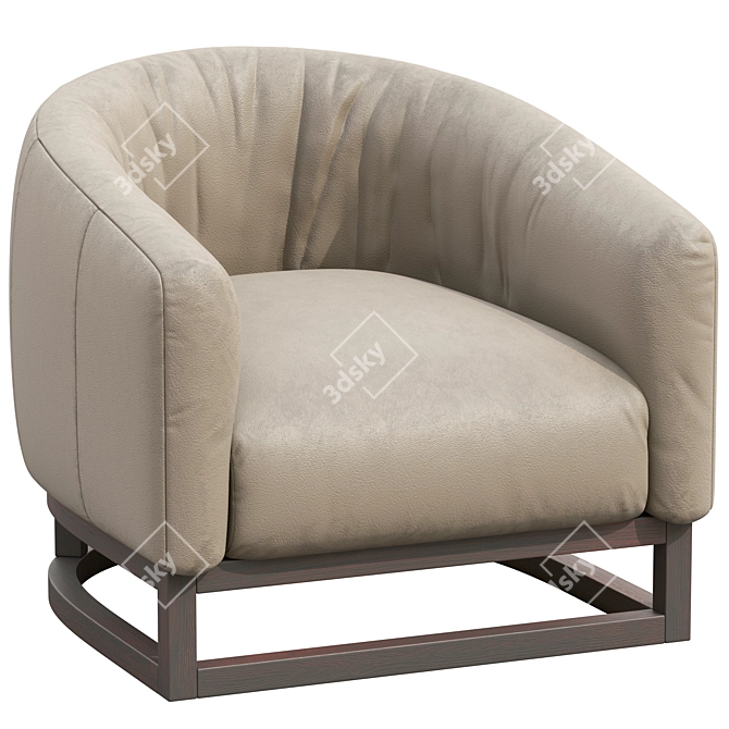 Elegant Heston Leather Tub Chair 3D model image 7