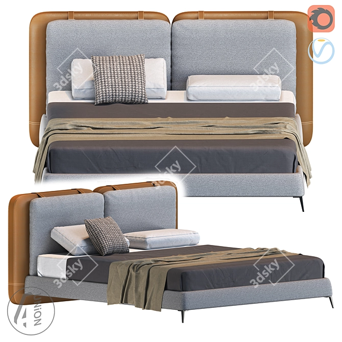 Modern Vanguard SL-42 Bed 3D model image 1