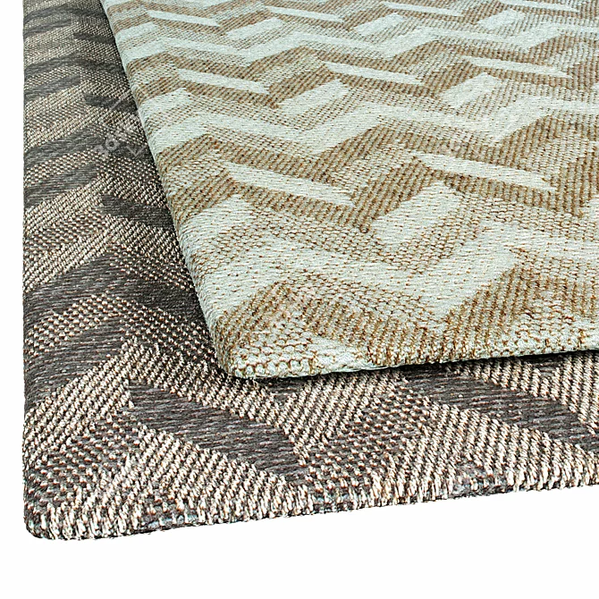 Luna Chevron Rug: Modern Style and High Quality 3D model image 2