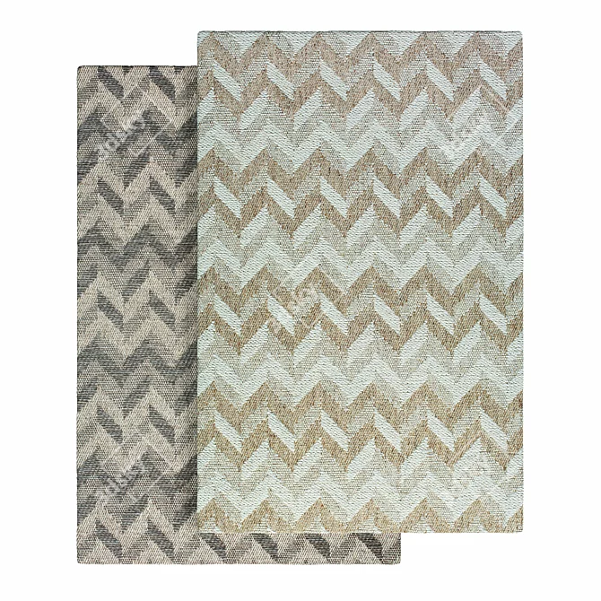 Luna Chevron Rug: Modern Style and High Quality 3D model image 3