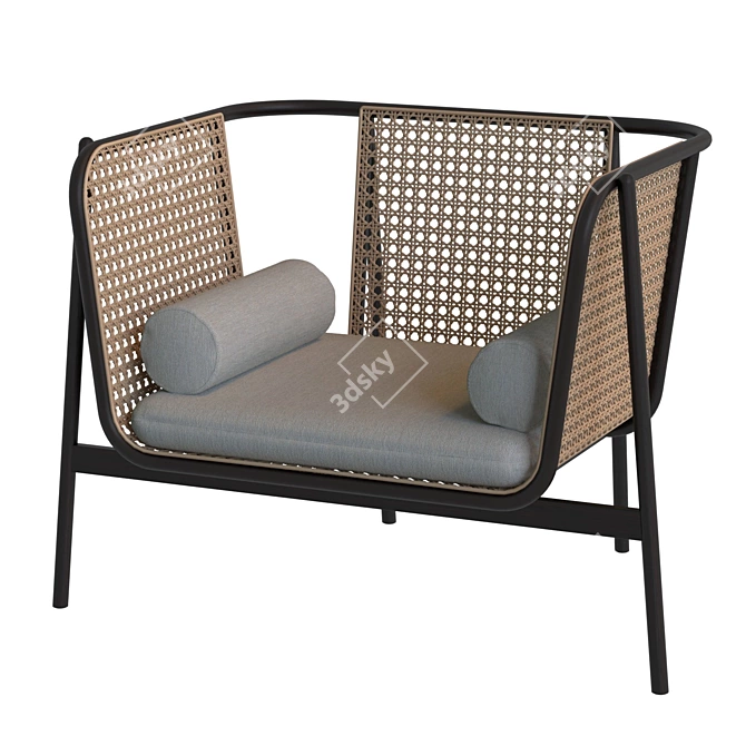 Rattan Lounge Chair by Industrywest 3D model image 1