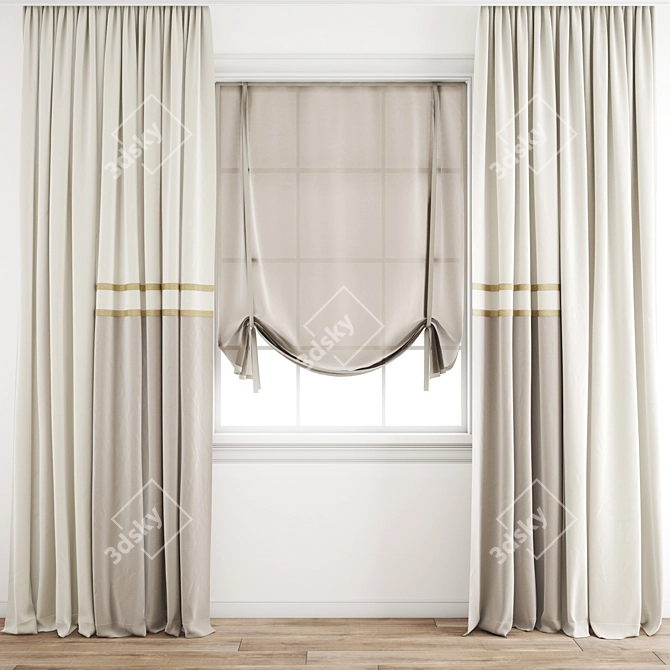 Polygonal Model Curtain 3D model image 1