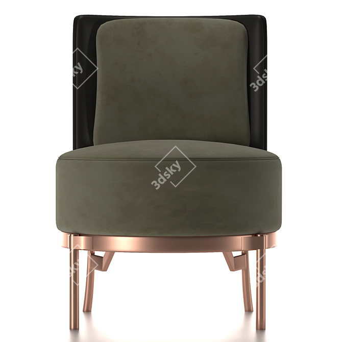 Elegant Minotti Fabric Armchair 3D model image 2