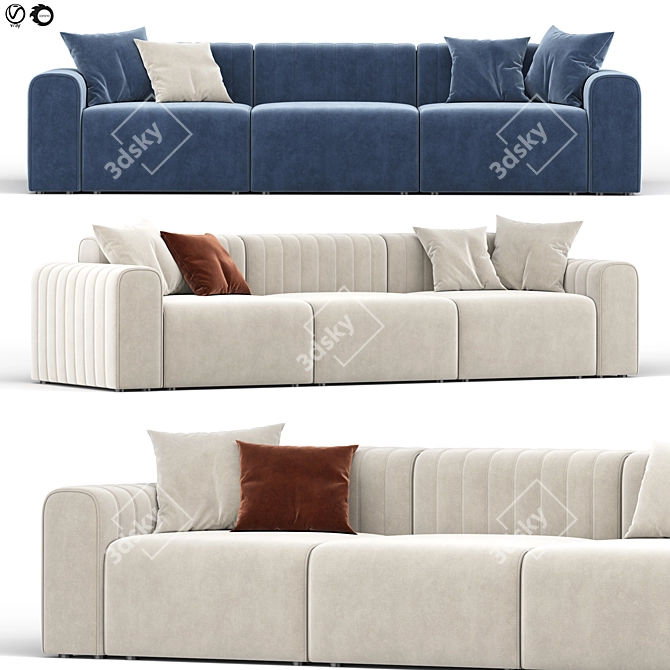 Modern Riff Sofa: Versatile Elegance 3D model image 1