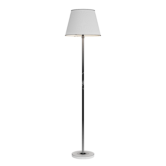 Modern Textile Shade Floor Lamp 3D model image 2