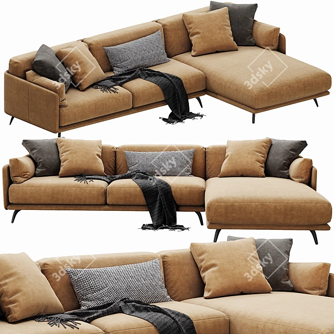 Elegant Ditre Krisby Chaise: Modern Comfort for Your Lounge 3D model image 3