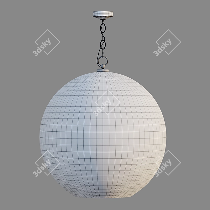 Elegant Clear Glass Chandelier 3D model image 2