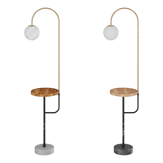 Versatile Floor Lamp with Table: stens01 3D model image 1