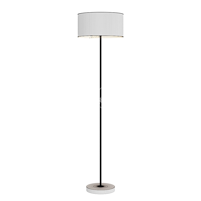 Elegant Textile Shade Floor Lamp 3D model image 2