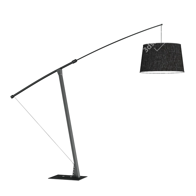 Contemporary Tilt-Adjustable Floor Lamp 3D model image 1