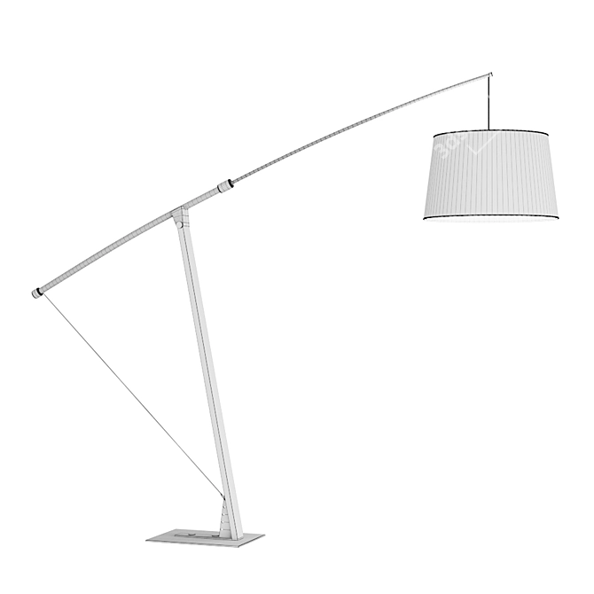 Contemporary Tilt-Adjustable Floor Lamp 3D model image 2