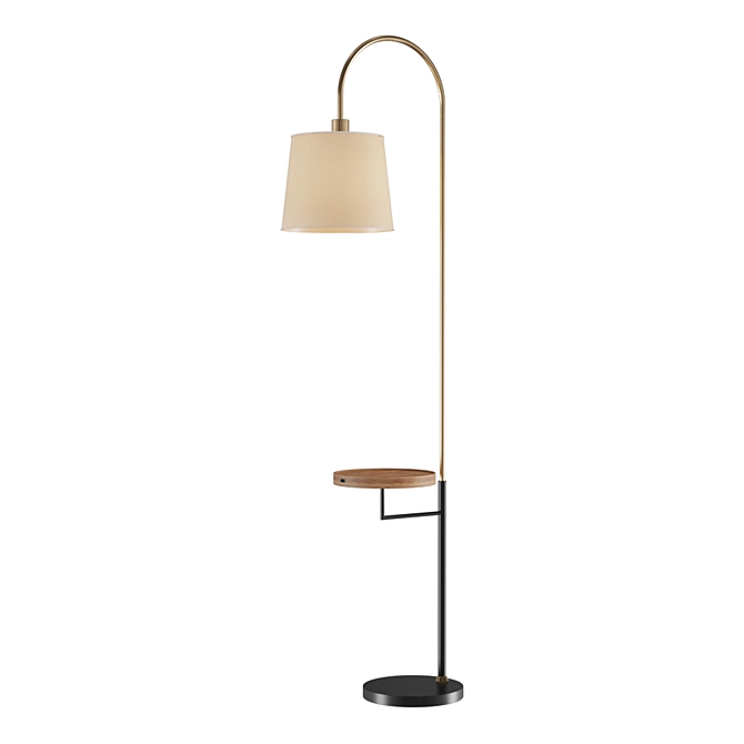 Nordic Modern Floor Lamp with Table 3D model image 1