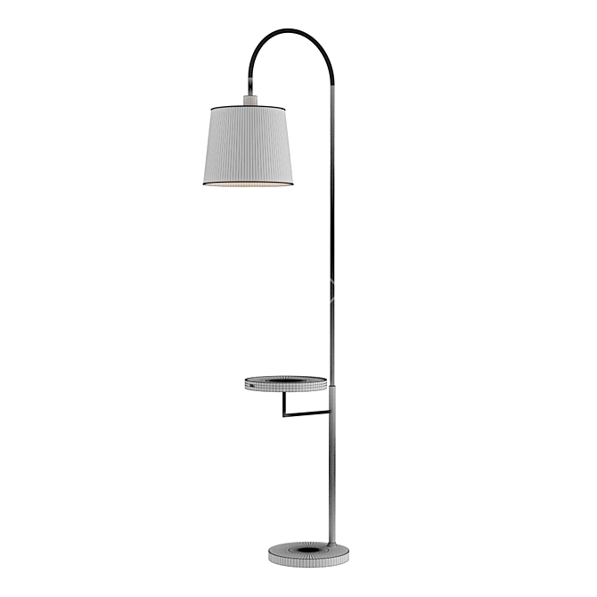 Nordic Modern Floor Lamp with Table 3D model image 2