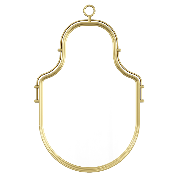 Elegant Gold Accent Mirror with Steel Frame 3D model image 1