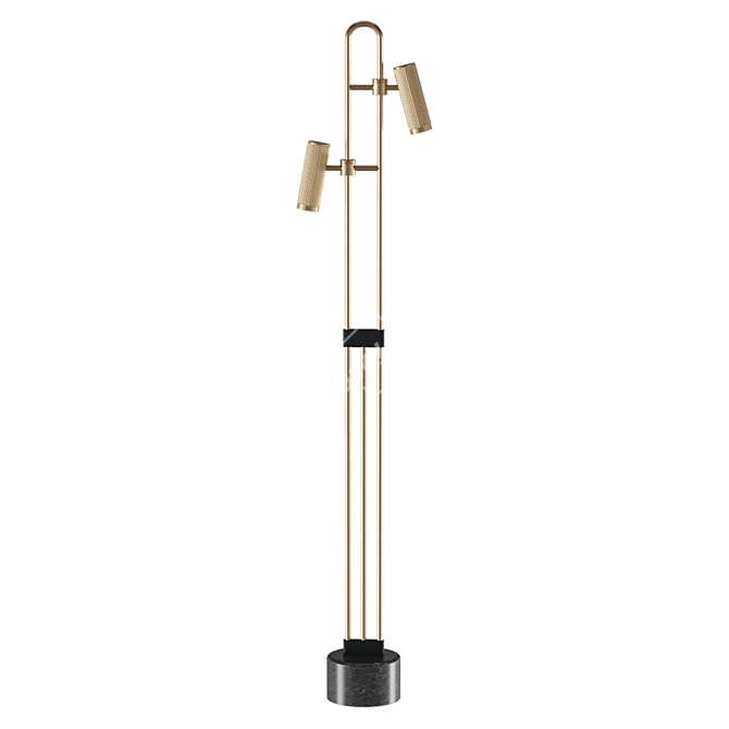 Elegant Marble Base Floor Lamp 3D model image 1