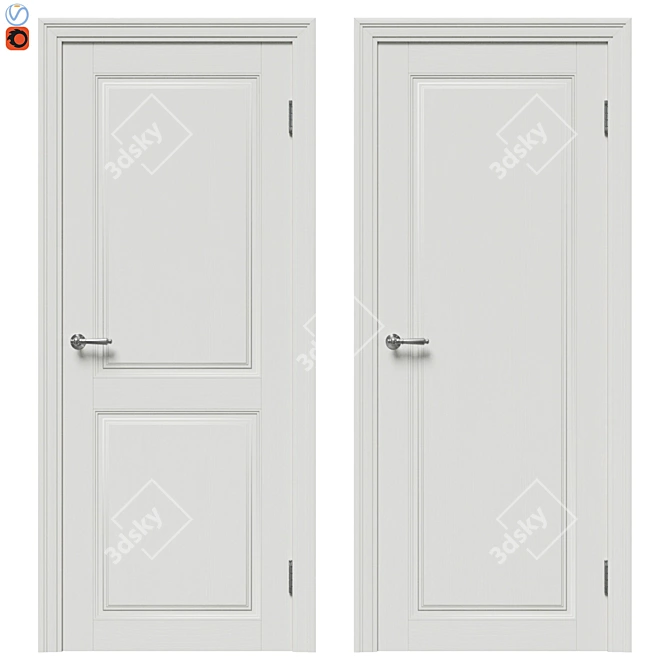 Elegant Classic Door Set 3D model image 1