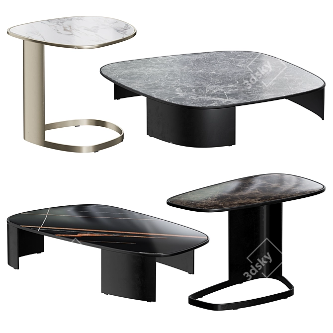 Elegant Poliform KOISHI Coffee Tables Set 3D model image 1