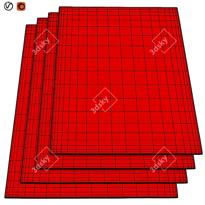 Deluxe Textured Carpets 3D model image 2