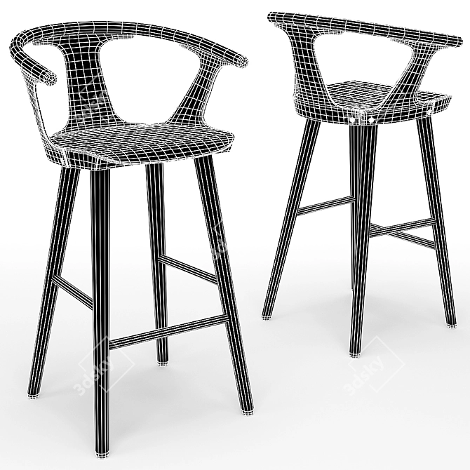 Modern SK9 Barstool - Stylish and Functional 3D model image 4