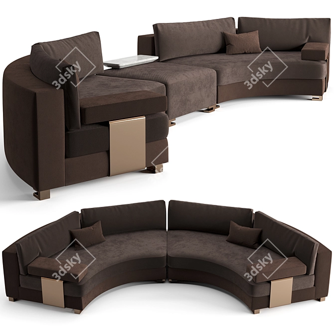 Luxurious Fendi Casa Moore Round Sofa 3D model image 1