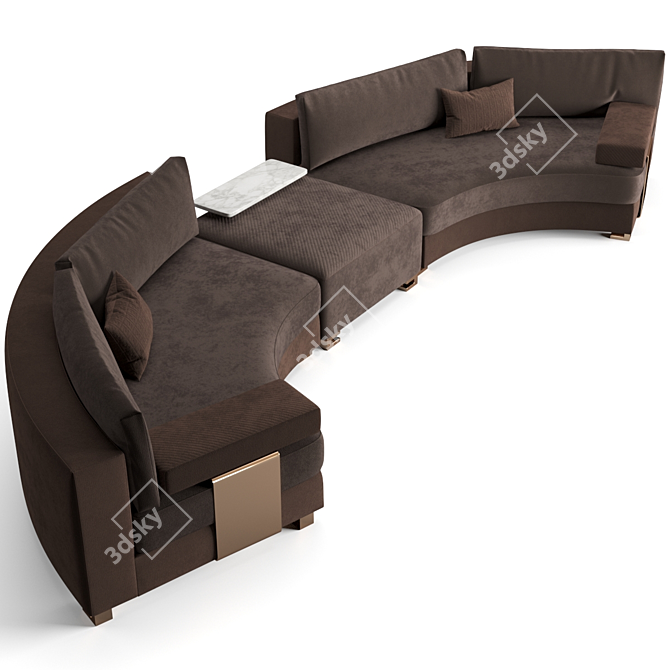 Luxurious Fendi Casa Moore Round Sofa 3D model image 2