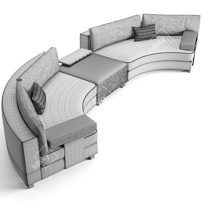 Luxurious Fendi Casa Moore Round Sofa 3D model image 6