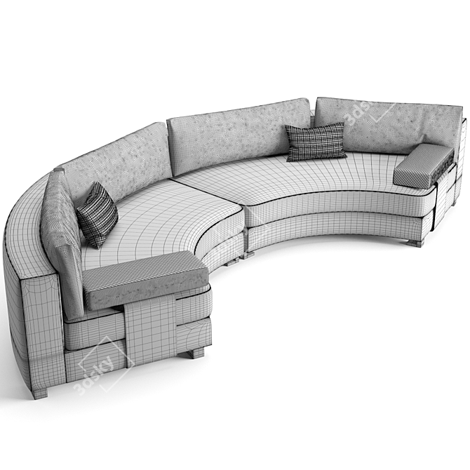 Luxurious Fendi Casa Moore Round Sofa 3D model image 7