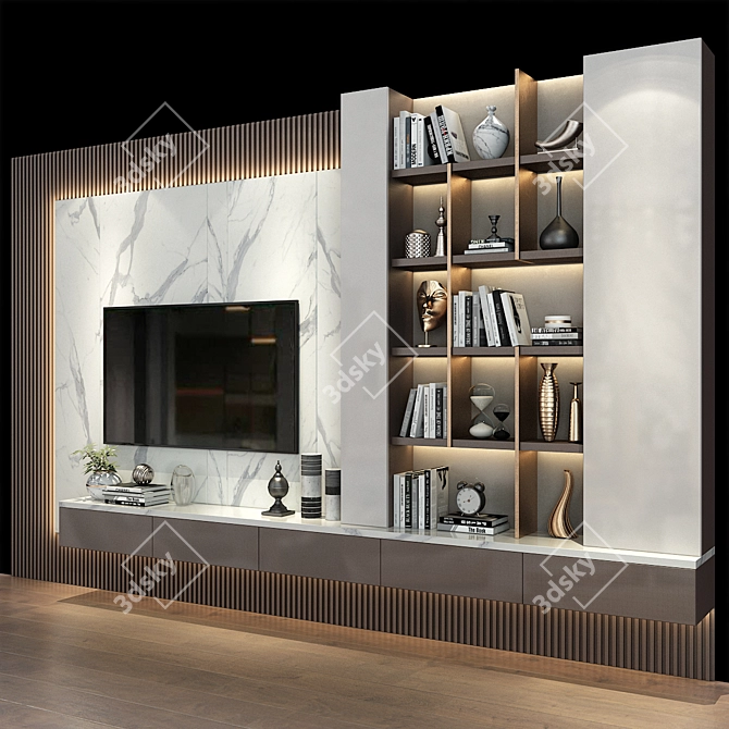 Modern TV Stand Set 212 3D model image 3