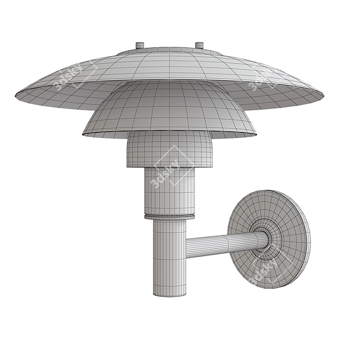 Classic Danish Design Wall Lamp 3D model image 2