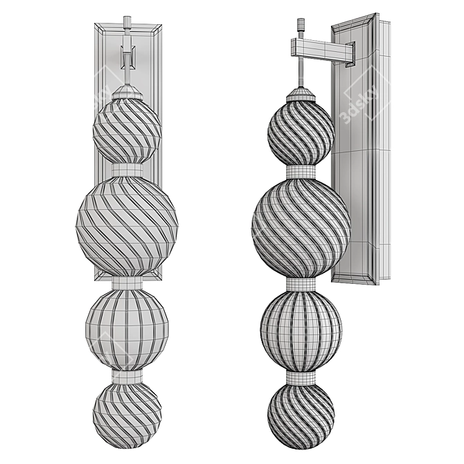 Metal Frame Spheres Wall Sconces 3D model image 2