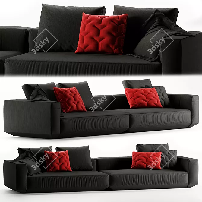 Zanotta Pianoalto Vol2: Modern Square Mesh Sofa 3D model image 3