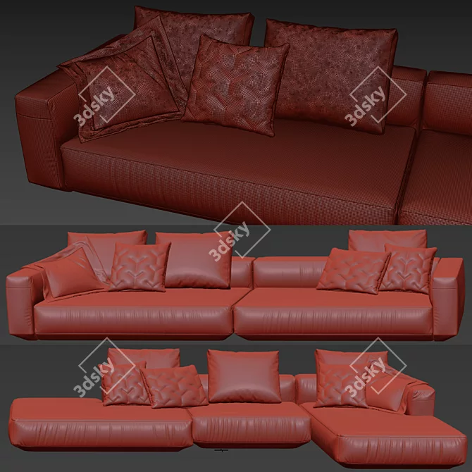 Zanotta Pianoalto Vol2: Modern Square Mesh Sofa 3D model image 6