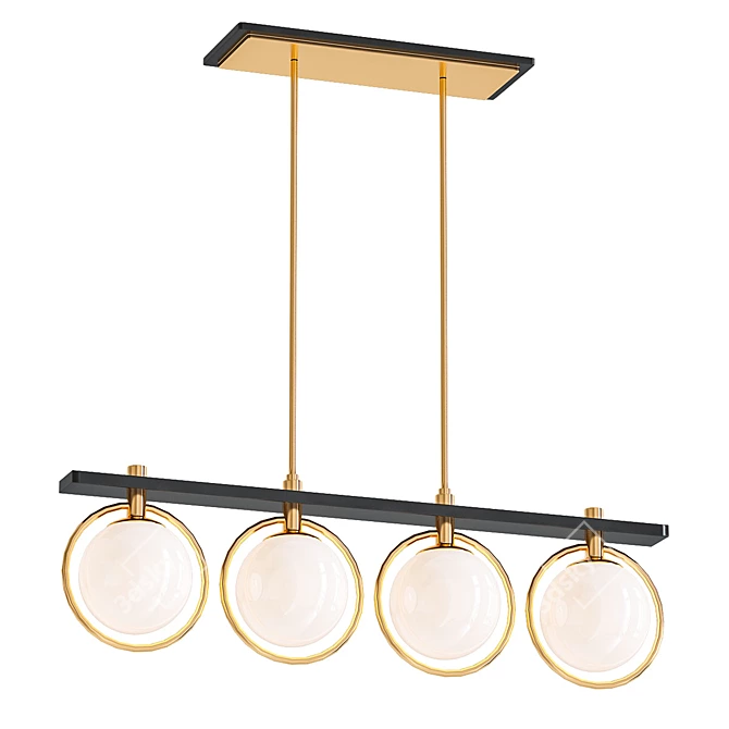 Carlyn 33: Stylish Brass and Black LED Island Pendant 3D model image 1