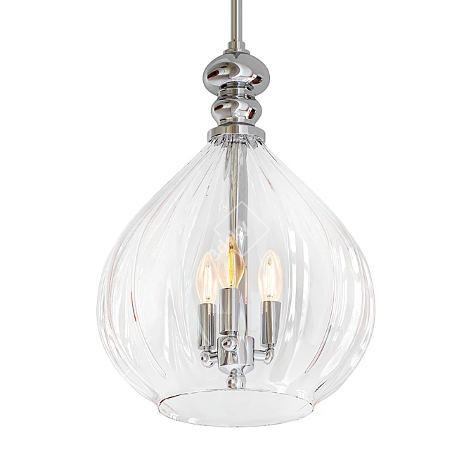 Sleek Brushed Nickel Pendant 3D model image 1