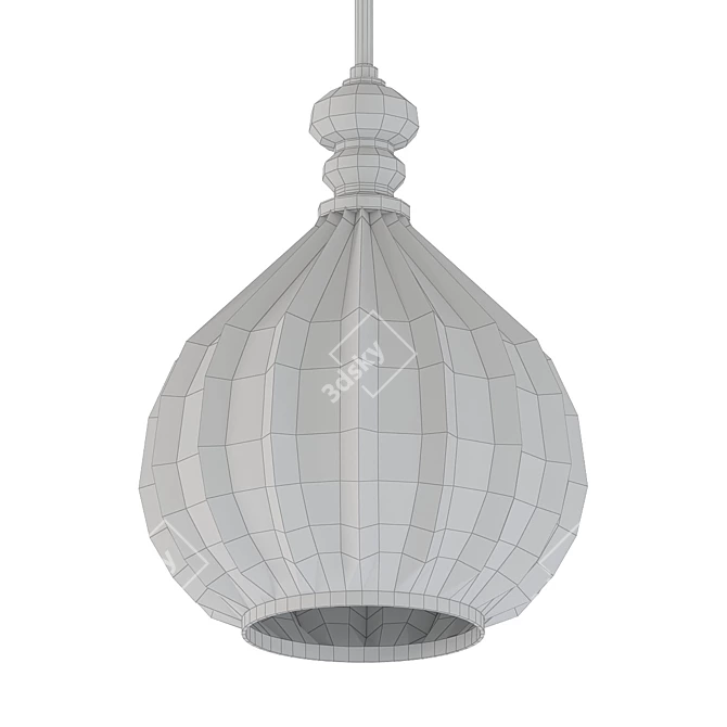 Sleek Brushed Nickel Pendant 3D model image 2