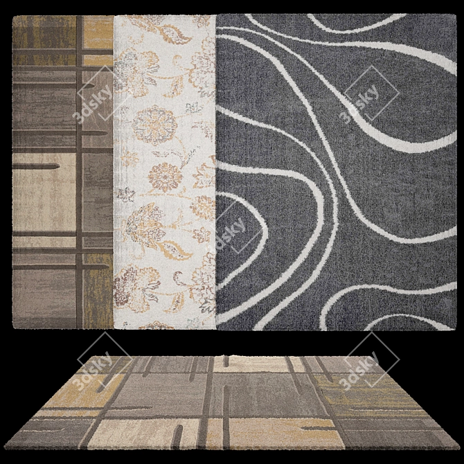 2900mm x 2200mm Gray Polypropylene RUG 3D model image 2