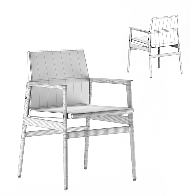 Ipanema Chair: Sleek and Comfortable 3D model image 3