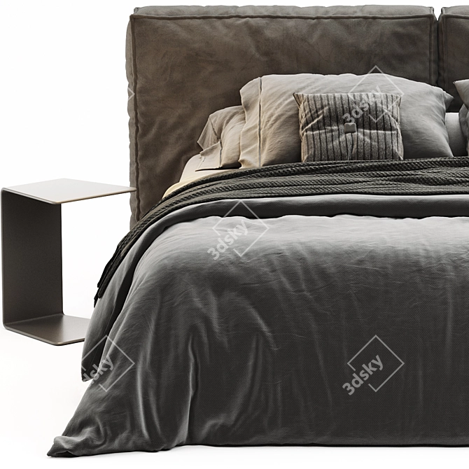 Ditre Italia Flann Bed: Sleek & Stylish Comfort 3D model image 2