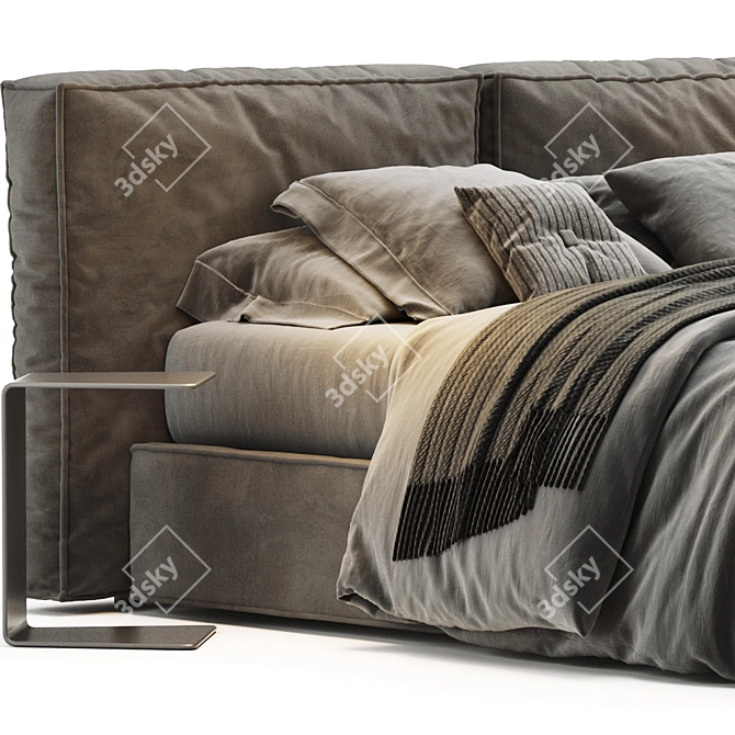 Ditre Italia Flann Bed: Sleek & Stylish Comfort 3D model image 3