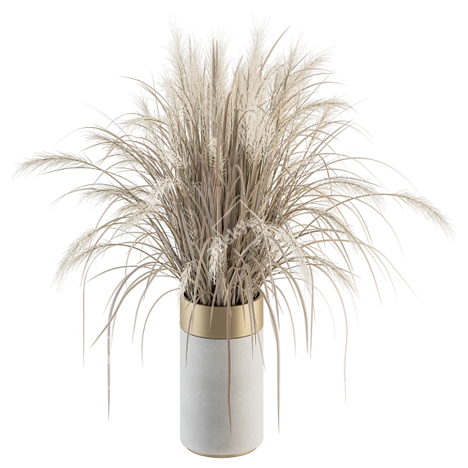 Rustic Charm - Dried Branch Vase 3D model image 1