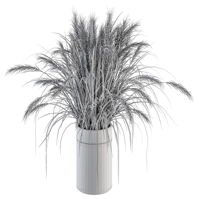 Rustic Charm - Dried Branch Vase 3D model image 3