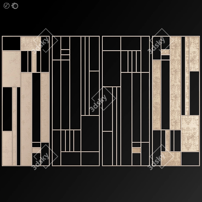 Modern Mesh Decorative Partition 3D model image 1