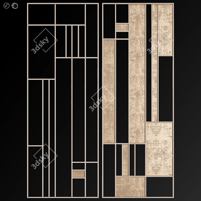 Modern Mesh Decorative Partition 3D model image 3