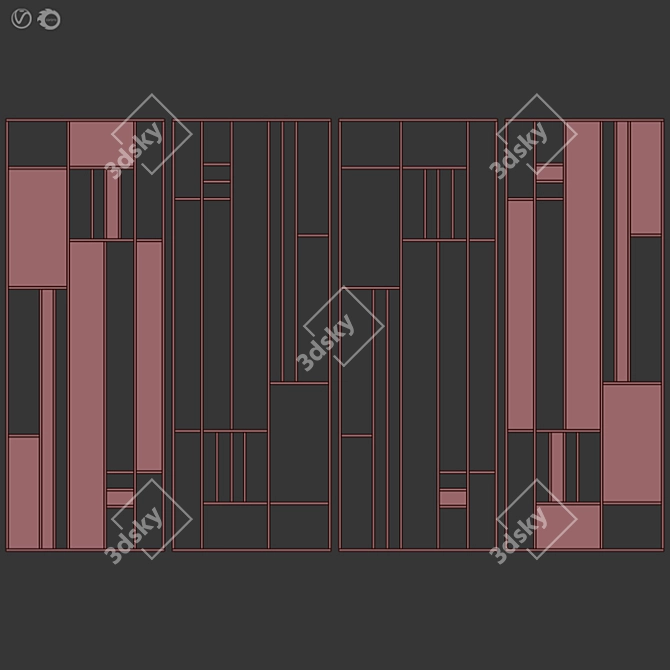 Modern Mesh Decorative Partition 3D model image 5