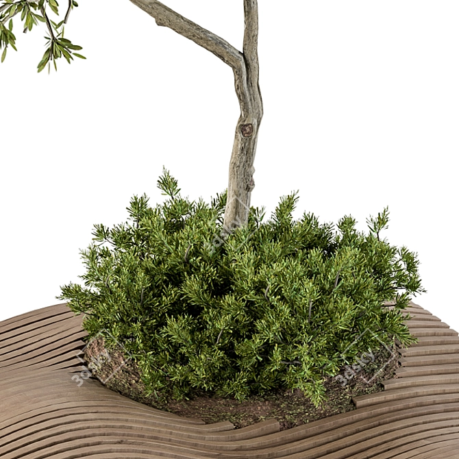 Urban Oasis Bench: Parametric Plant-infused Design 3D model image 2