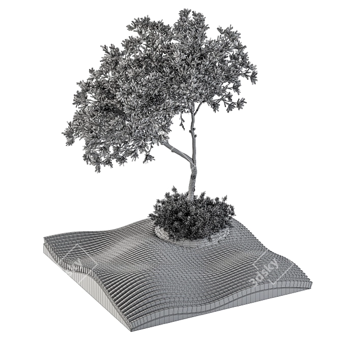 Urban Oasis Bench: Parametric Plant-infused Design 3D model image 4